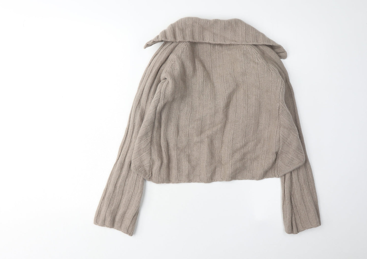 Next Women's Beige Cardigan, Size 8, Lambswool Blend