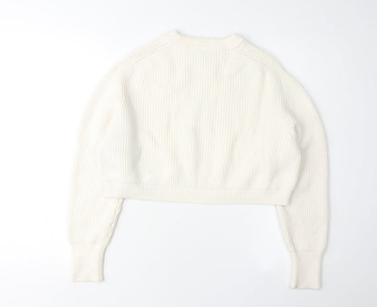 Zara Women's Ivory Knit Pullover Jumper M