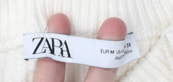 Zara Women's Ivory Knit Pullover Jumper M