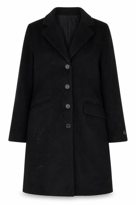 Four Seasons Women's Black Mid-Length Overcoat S