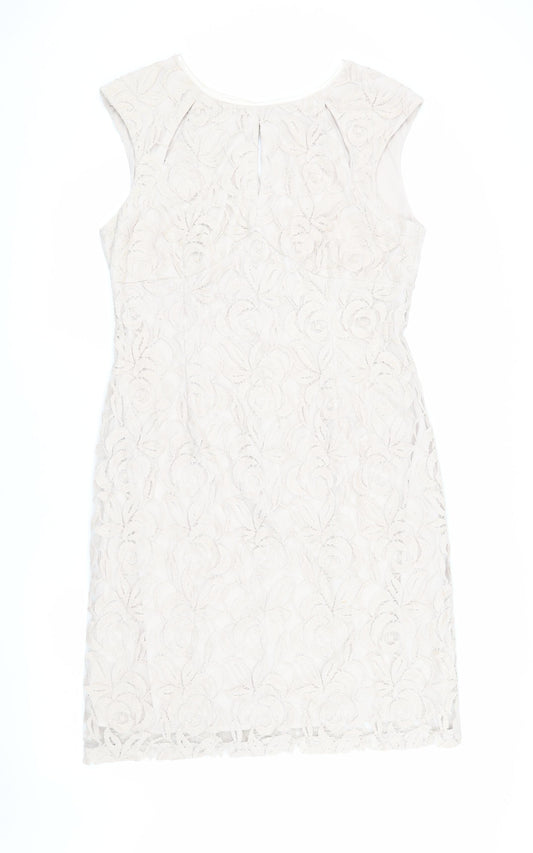 Wallis Women’s Ivory Lace Sheath Dress Size 16