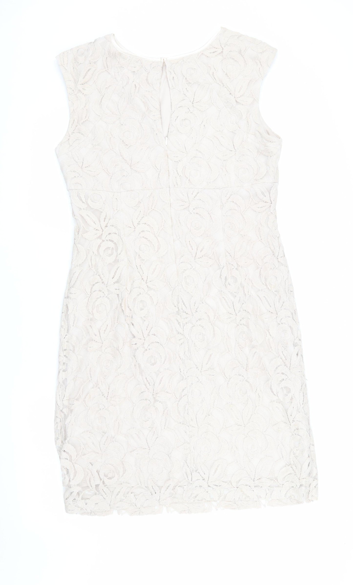 Wallis Women’s Ivory Lace Sheath Dress Size 16