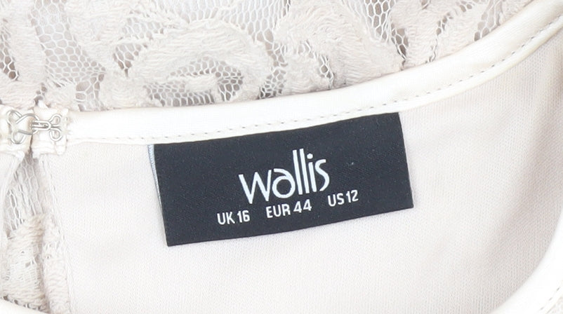 Wallis Women’s Ivory Lace Sheath Dress Size 16