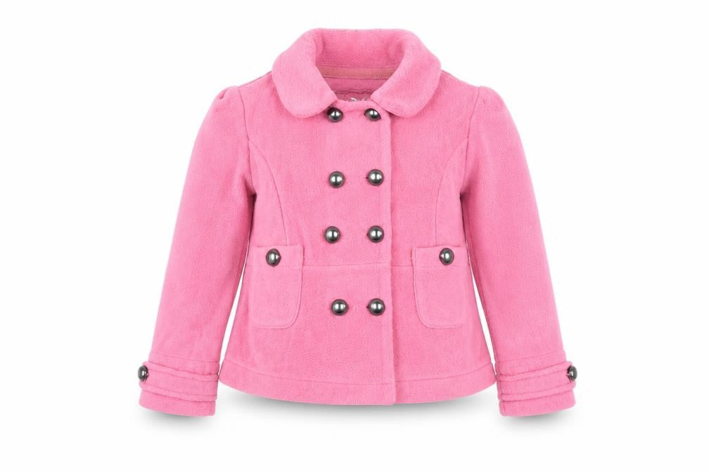 Next Girls Pink Pea Coat, Size 5 Years, Double-Breasted