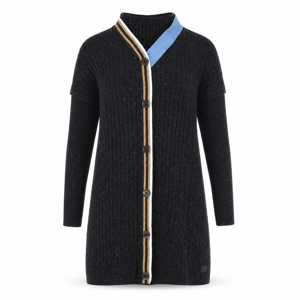 Blue Wave Women's Black Cardigan Size 12 Long Sleeve