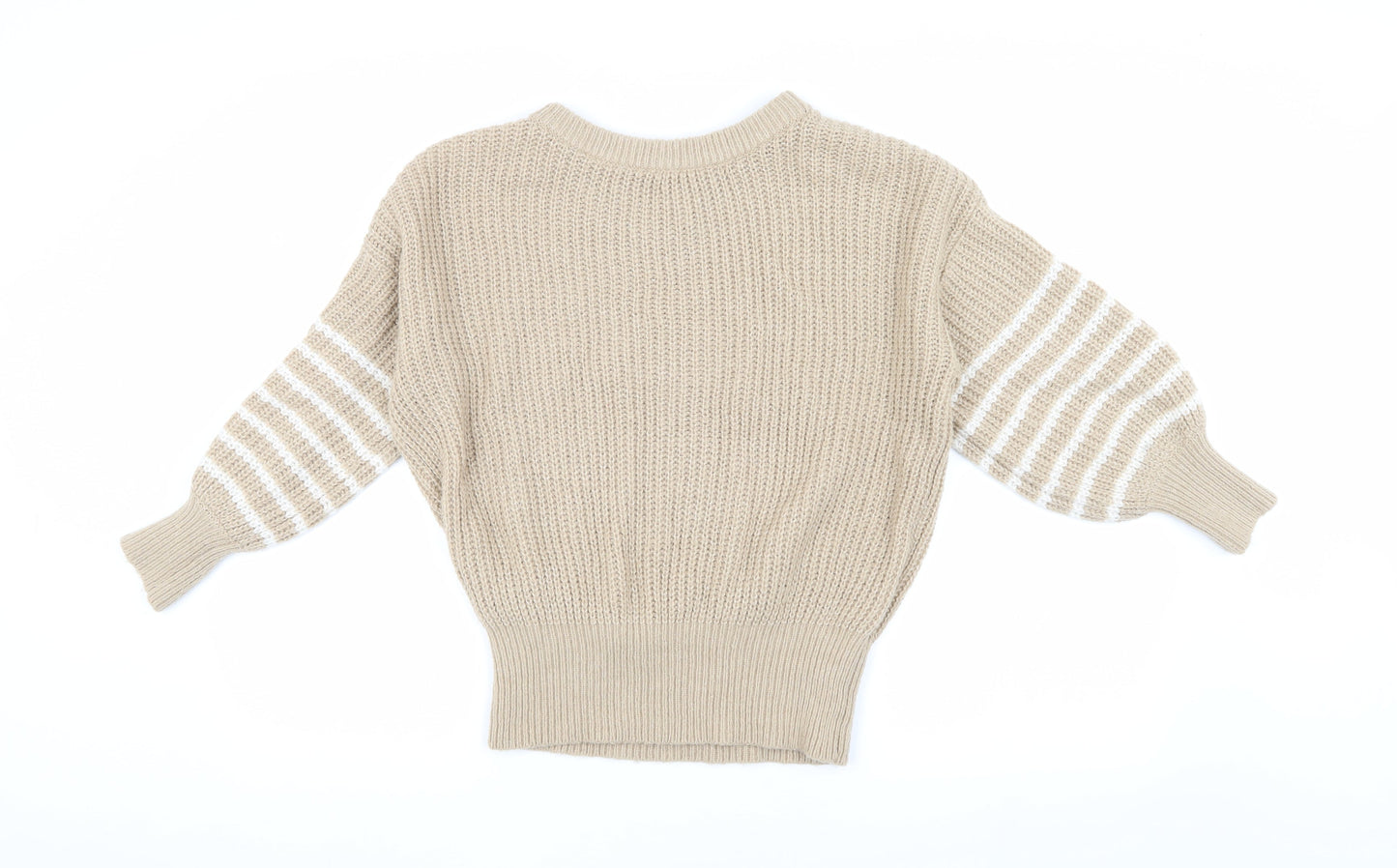 And/Or Women's Beige Chunky-Knit Pullover Jumper XS