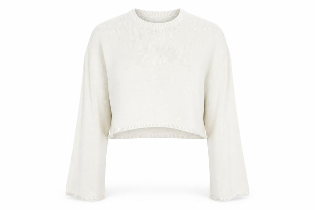Monki Beige Crew Neck Pullover Jumper, Size L, Women's