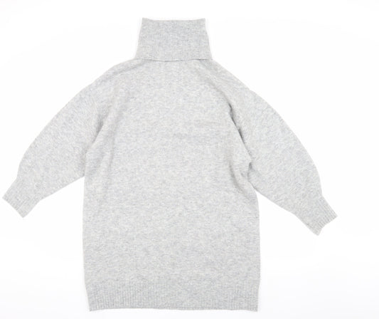 MNG Women's Grey Roll Neck Pullover Jumper XS