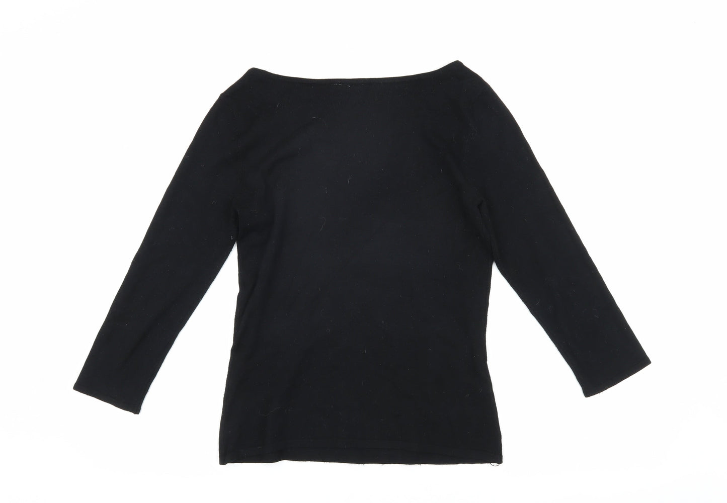 Wallis Women's Black Pullover Jewel Accent Jumper Size 10