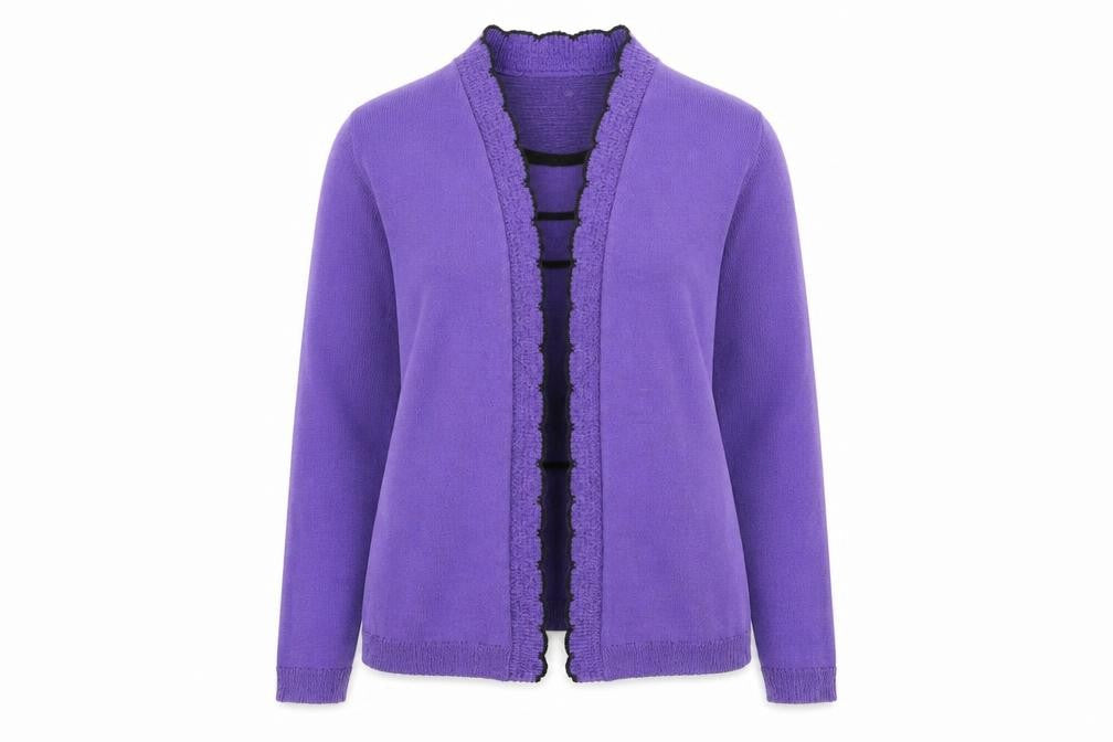 Pure & Natural Women's Purple open Front Cardigan Size 4