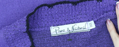 Pure & Natural Women's Purple open Front Cardigan Size 4