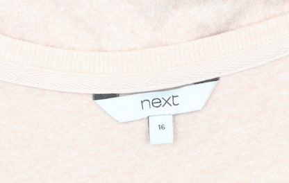 Next Women's Pink Pullover Jumper, Size 16, Scoop Neck