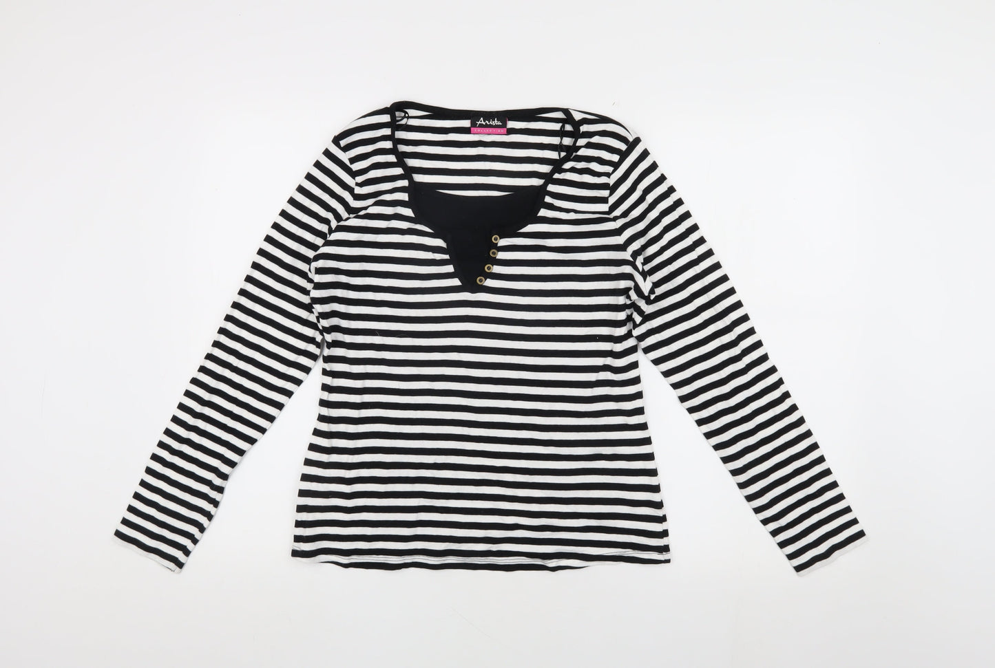 Arista Women's Black Striped Long Sleeve T-Shirt