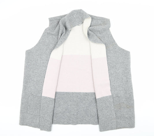 Bartolini Women’s Grey Sleeveless Knit Open Front Vest 2XS