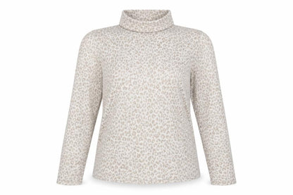 Zara Women's Grey Leopard Roll Neck Pullover Size 2
