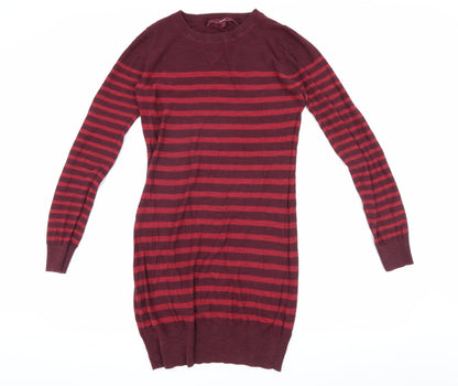 Next Women’s Red Striped Pullover Jumper Size 10