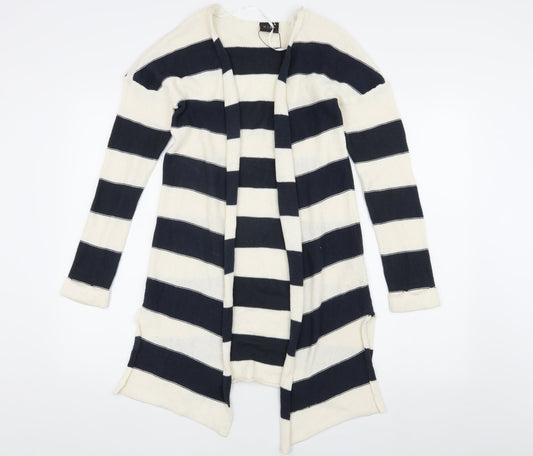 Vila Women's Multicoloured Striped Open Front Cardigan S