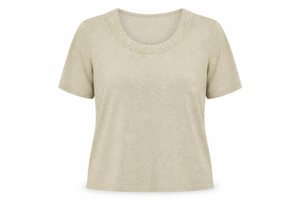 Eastex Women's Beige Short Sleeve T-Shirt