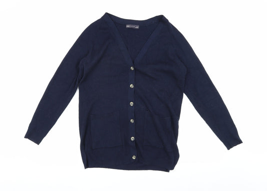 Marks and Spencer Women's Blue V-Neck Cardigan