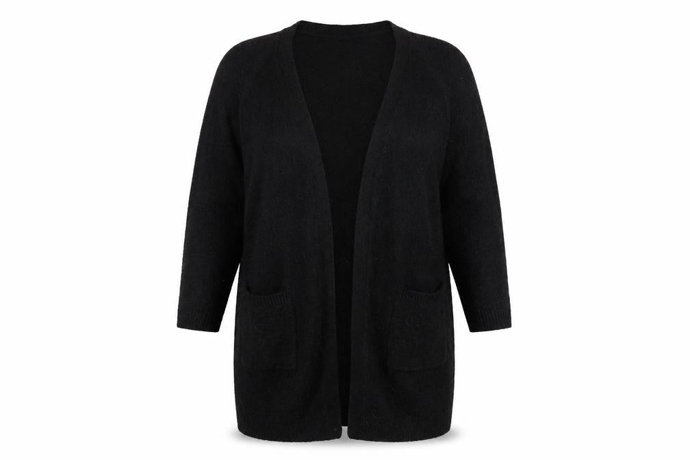 bpc Women's Black Cardigan XL - Open Knit, Casual