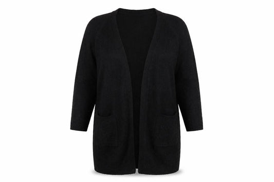 bpc Women's Black Cardigan XL - Open Knit, Casual