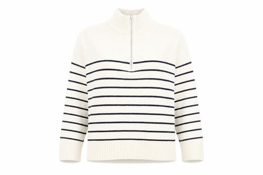 Zara Women’s Ivory Stripe Pullover Sweatshirt S