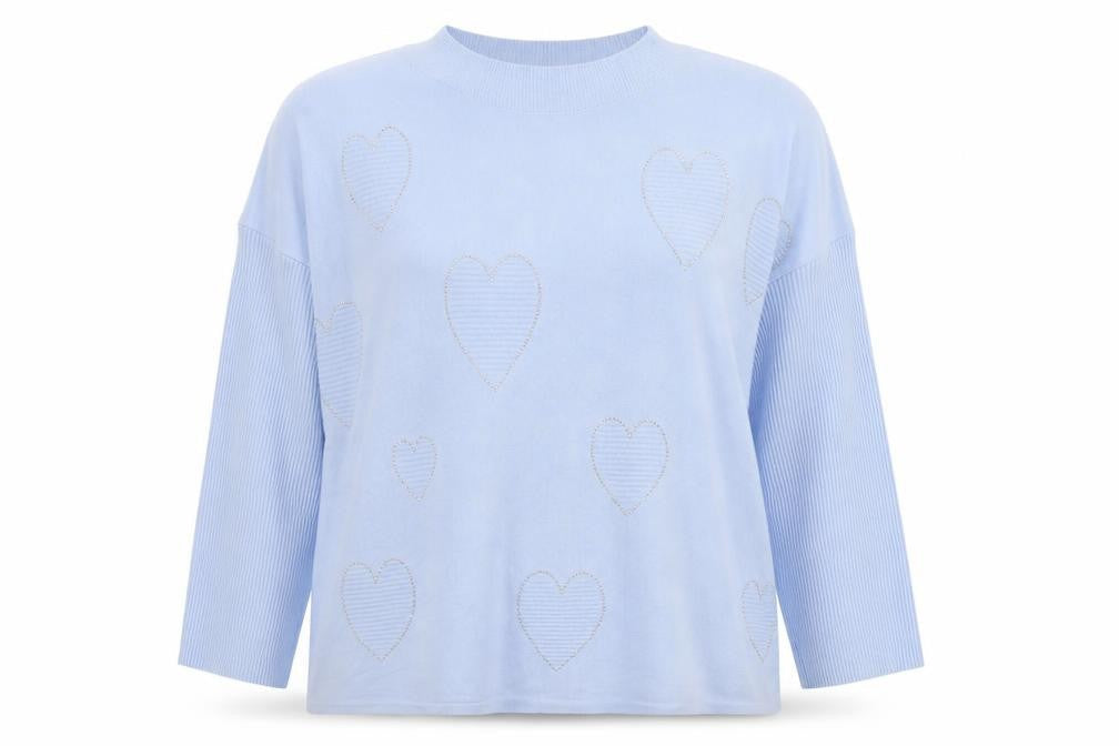 Chilli & Charm Women's Blue Beaded Pullover Jumper