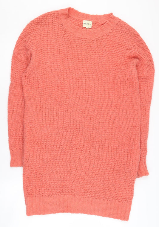 Reiss Women's Pink Jumper Dress M Knit Long Sleeve