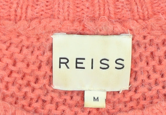 Reiss Women's Pink Jumper Dress M Knit Long Sleeve