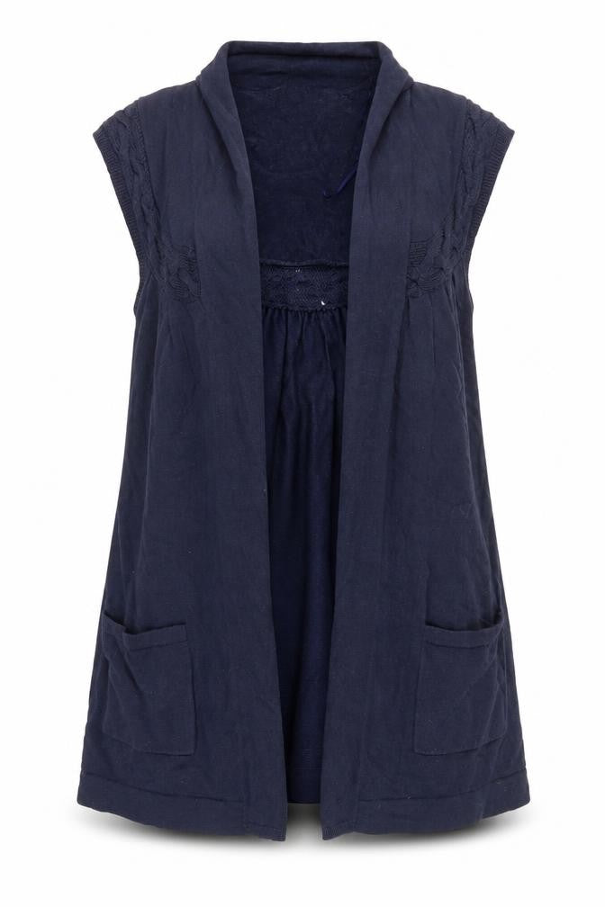 Marks & Spencer Women's Blue Open Front Vest Size 12