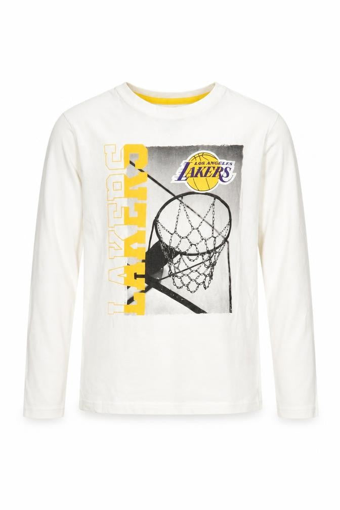 Primark Boys White Lakers Long Sleeve T-Shirt Size 158
