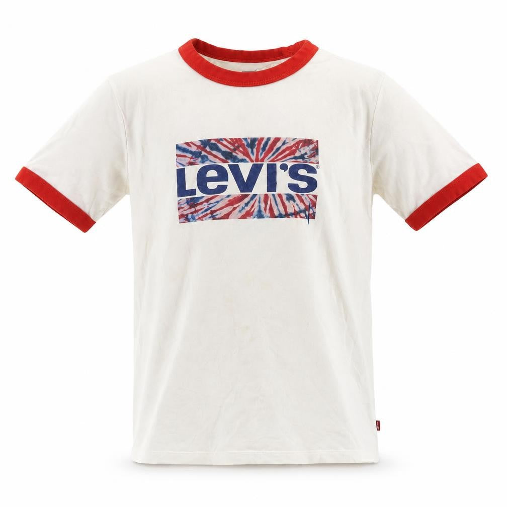 Levi's Boys White Ringer T-Shirt XS American Graphic Crew