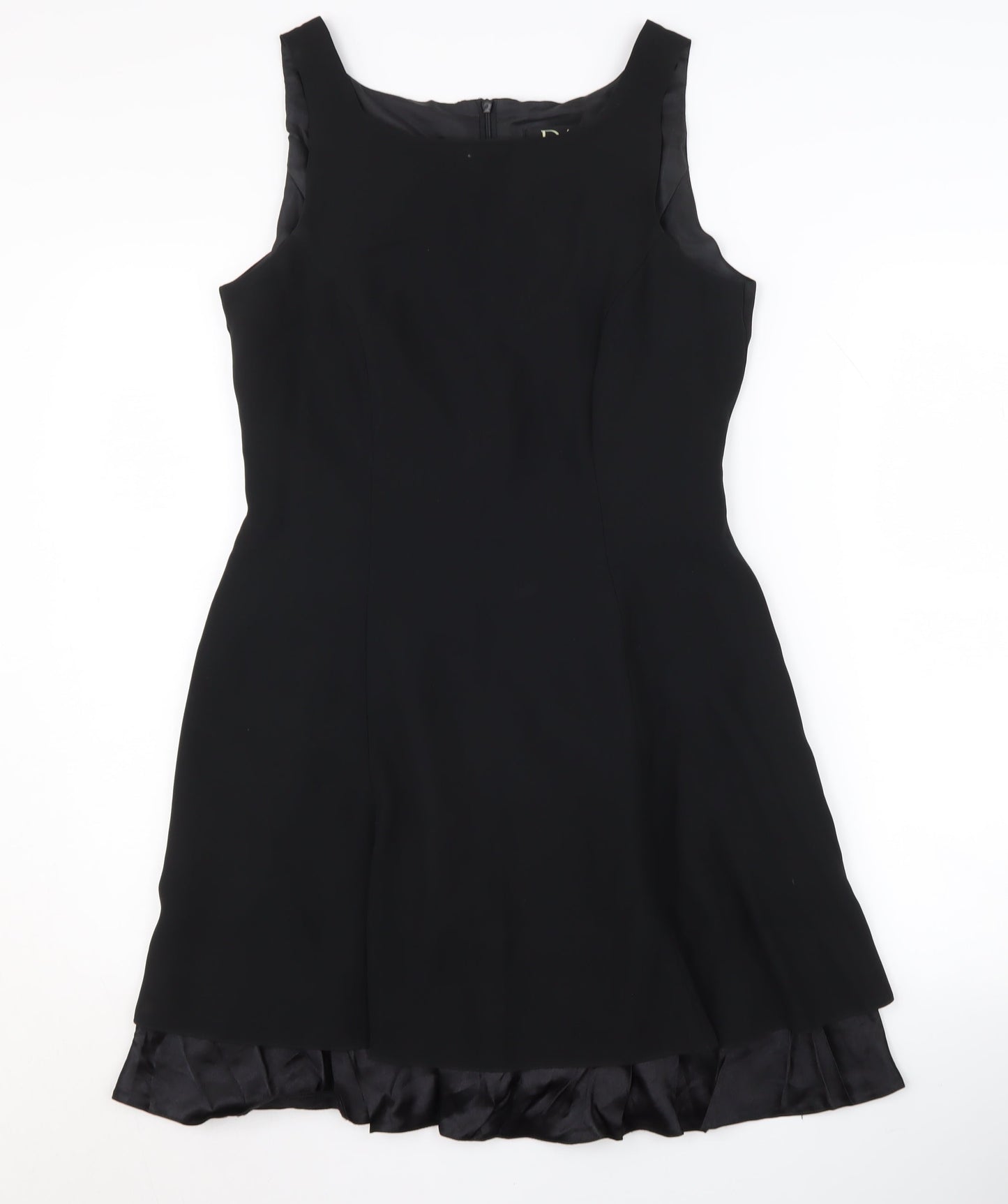 Début Women's Black Fit & Flare Dress, Size 12, Ruffled