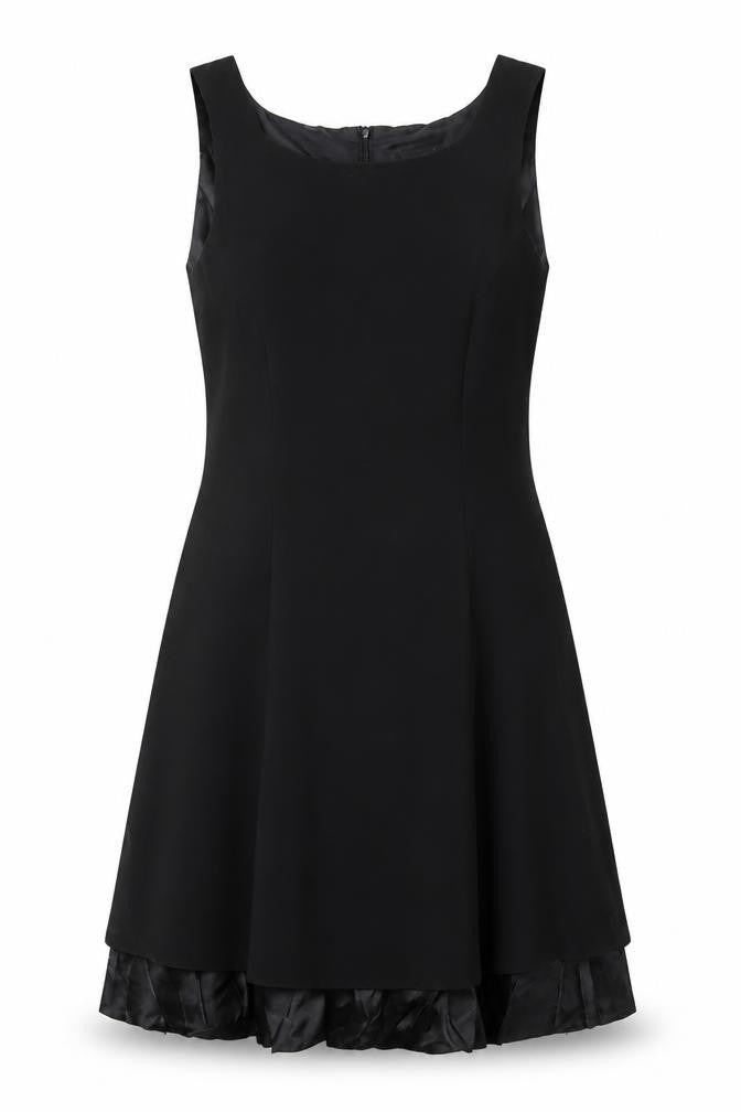 Debut Women's Black Fit & Flare Dress, Size 12, Ruffled