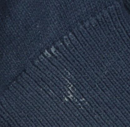 The White Company Women's Blue V-Neck Long Sleeve Jumper, Size 8
