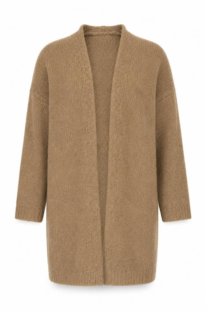 Vanessa Alexandra Women's Brown Knit Open Front Cardigan L