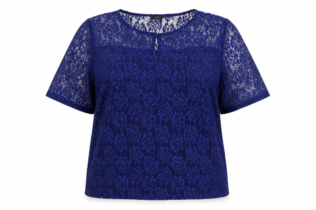 M&Co Women's Blue Floral Lace Blouse Size 20