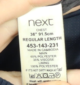 Next Men's Black Blazer, Size 36, Regular Fit