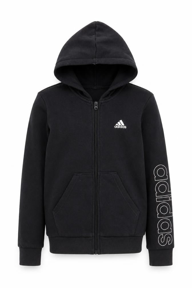 Adidas Boys Black Full Zip Hoodie 9-10 Years