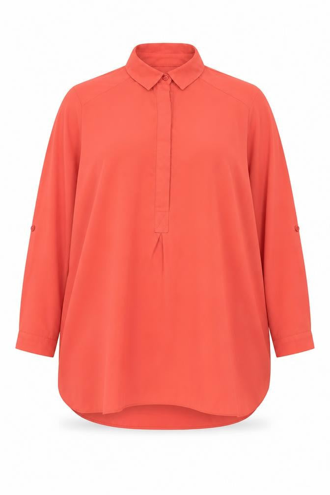 Dorothy Perkins Women's Orange Button-Up Shirt Size 16