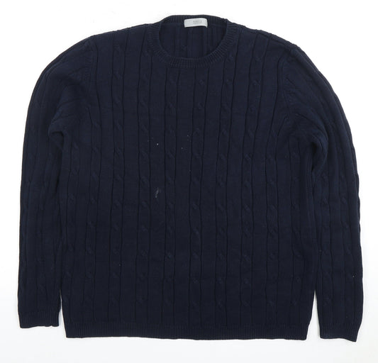 Marks and Spencer Women's Blue Cable-Knit Jumper