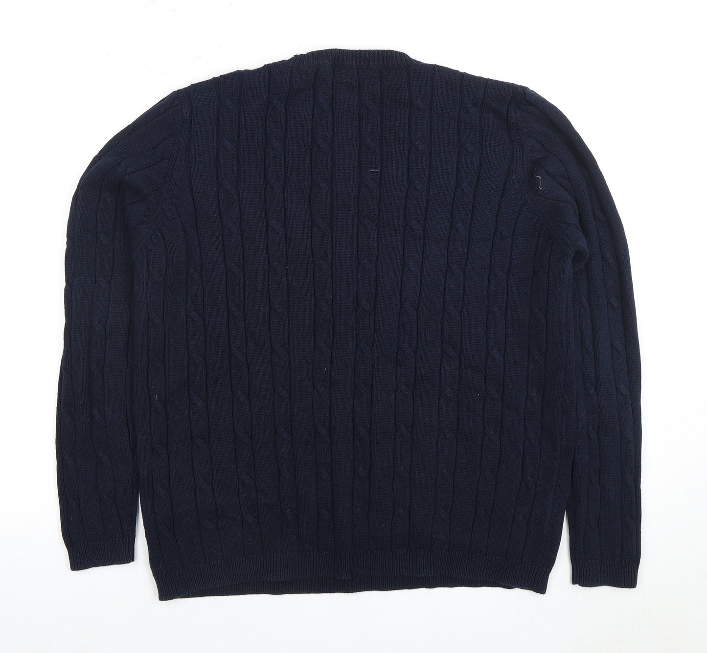 Marks and Spencer Women's Blue Cable-Knit Jumper