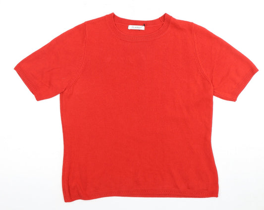 Marks and Spencer Women's Red Crew Neck T-Shirt Size 14