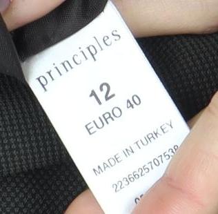 Close-up detail of Principles Women's Black Blazer, size 12, Regular Fit