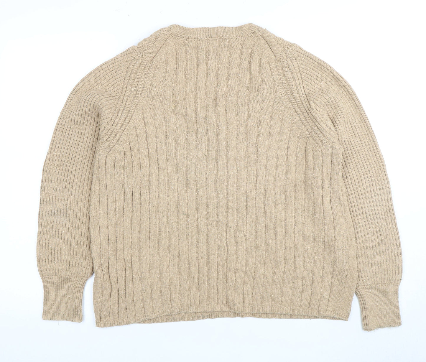 Marks and Spencer Women’s Beige Henley Jumper - Size L
