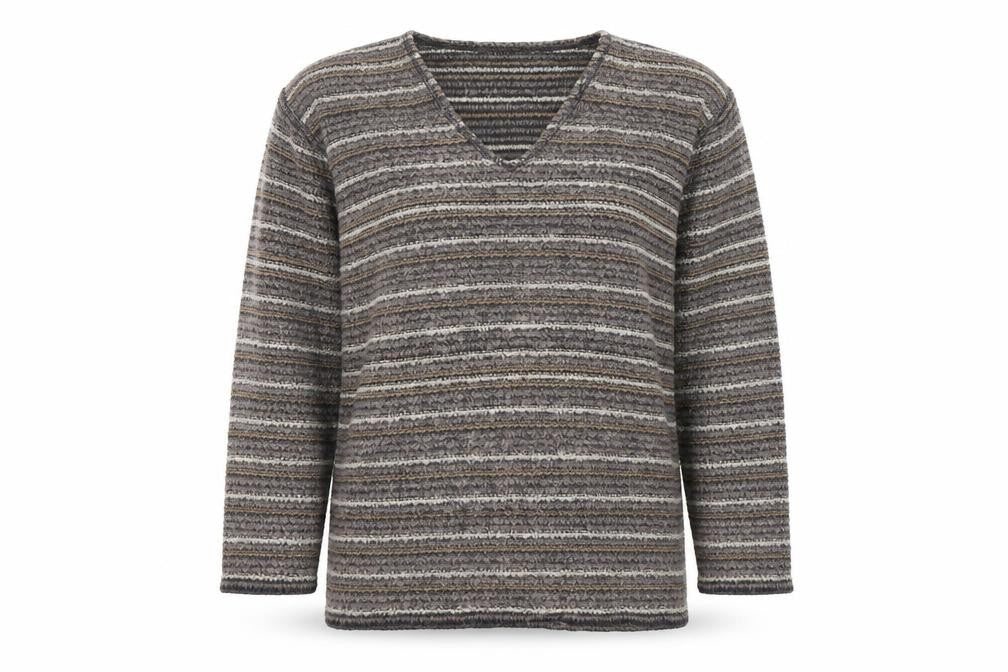 Burtons Unisex V-Neck Striped Pullover Jumper L