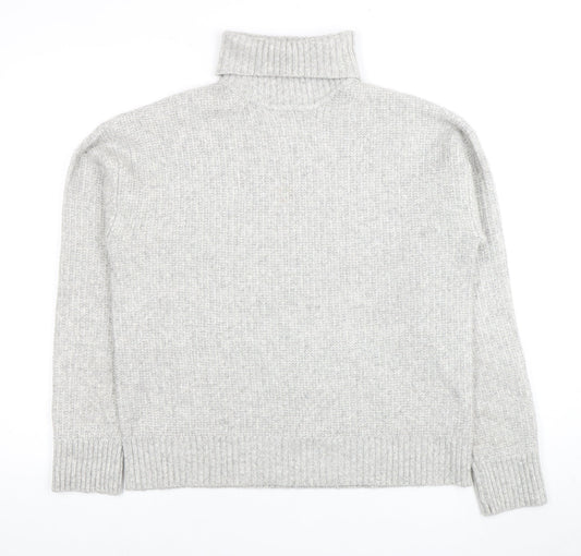 Marks and Spencer Women's Grey Roll Neck Jumper M