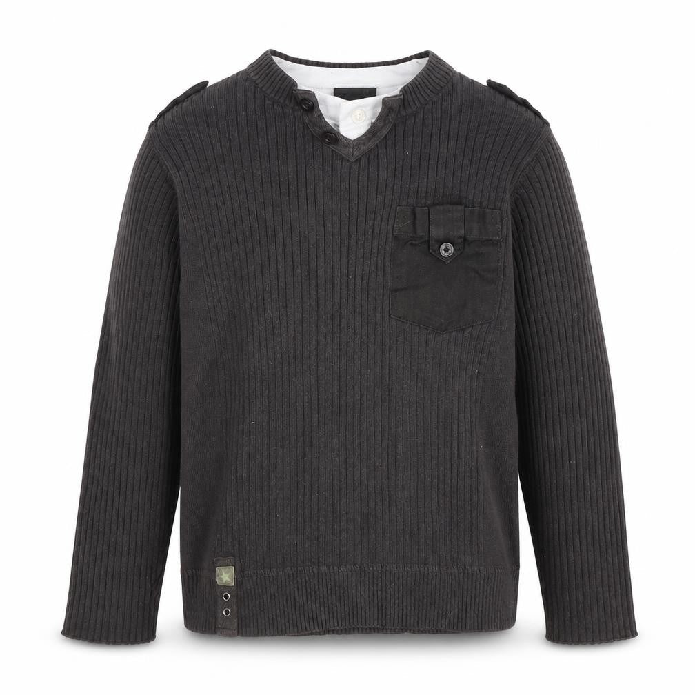 Next Boys Black Henley Pullover Jumper Age 6 Years