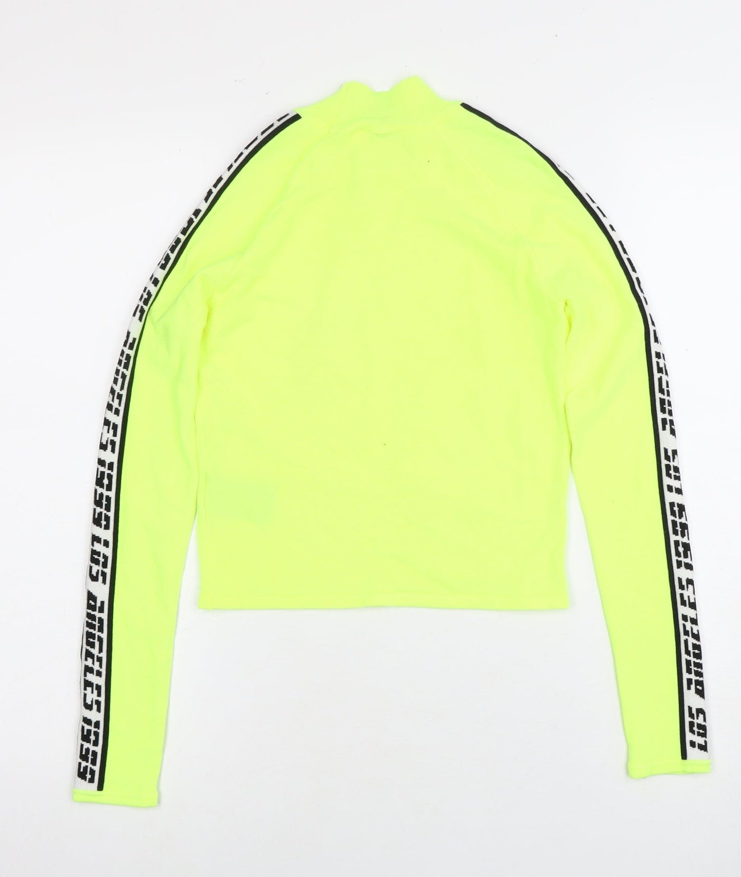 H&M Women's Neon Green XS Pullover Mock Neck Jumper