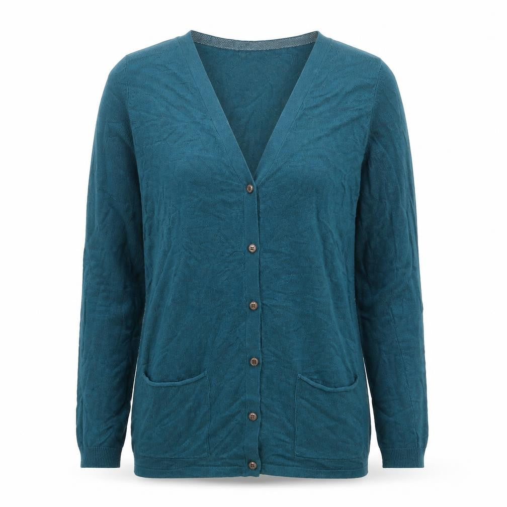 Pull&Bear Women's Green V-Neck Cardigan Size S